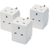 2-Way Adapter Triple Pack for UK sockets (British brand)