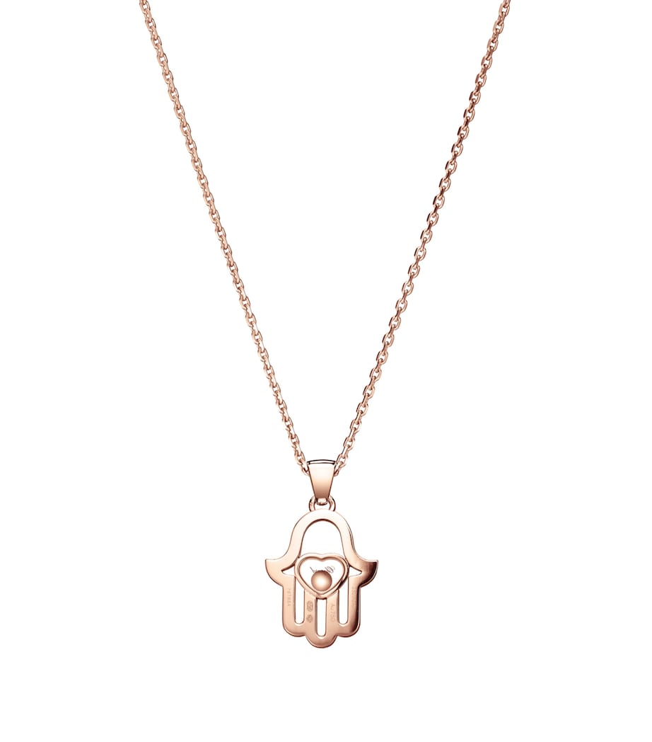 Chopard rose gold diamond Good Luck necklace 42cm, UK version