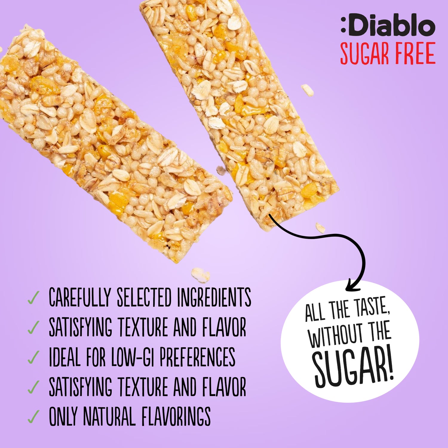 Diablo muesli bar lime 30g, imported from the UK