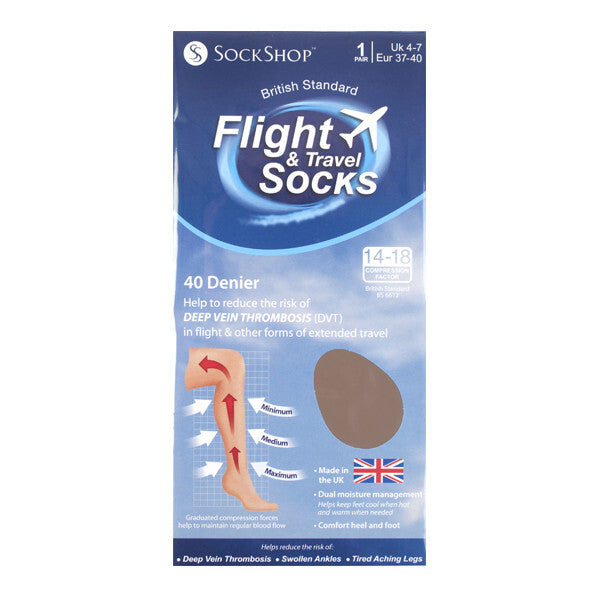 IOMI Ladies 80 Denier Knee High Flight Socks for DVT 4-7 UK