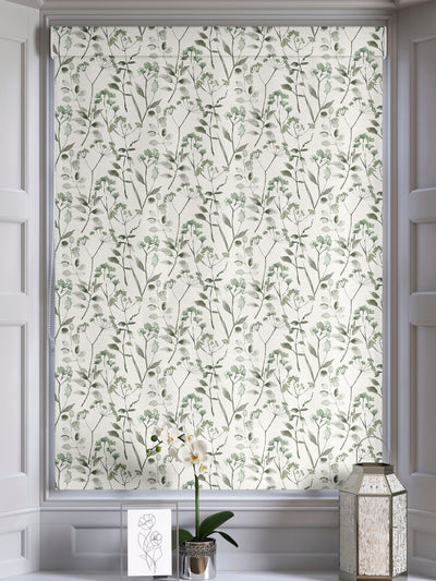 Next Next Sage Green Isla Floral Made to Measure 100% Cotton Roman Blind- Buy online at McGrocer