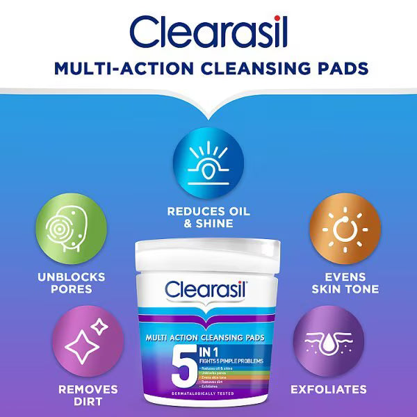 Clearasil cleansing pads acne treatment 65 count - British product