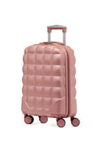Flight Knight Rose Gold/Silver 55x35x20cm 8 Wheel ABS Hard Case Cabin Carry On Hand Luggage