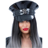 Fever Deluxe black wetlook occult captains hat, UK version