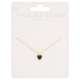 Superdrug Premium Gold Plated Black Heart Necklace GOODS Superdrug   