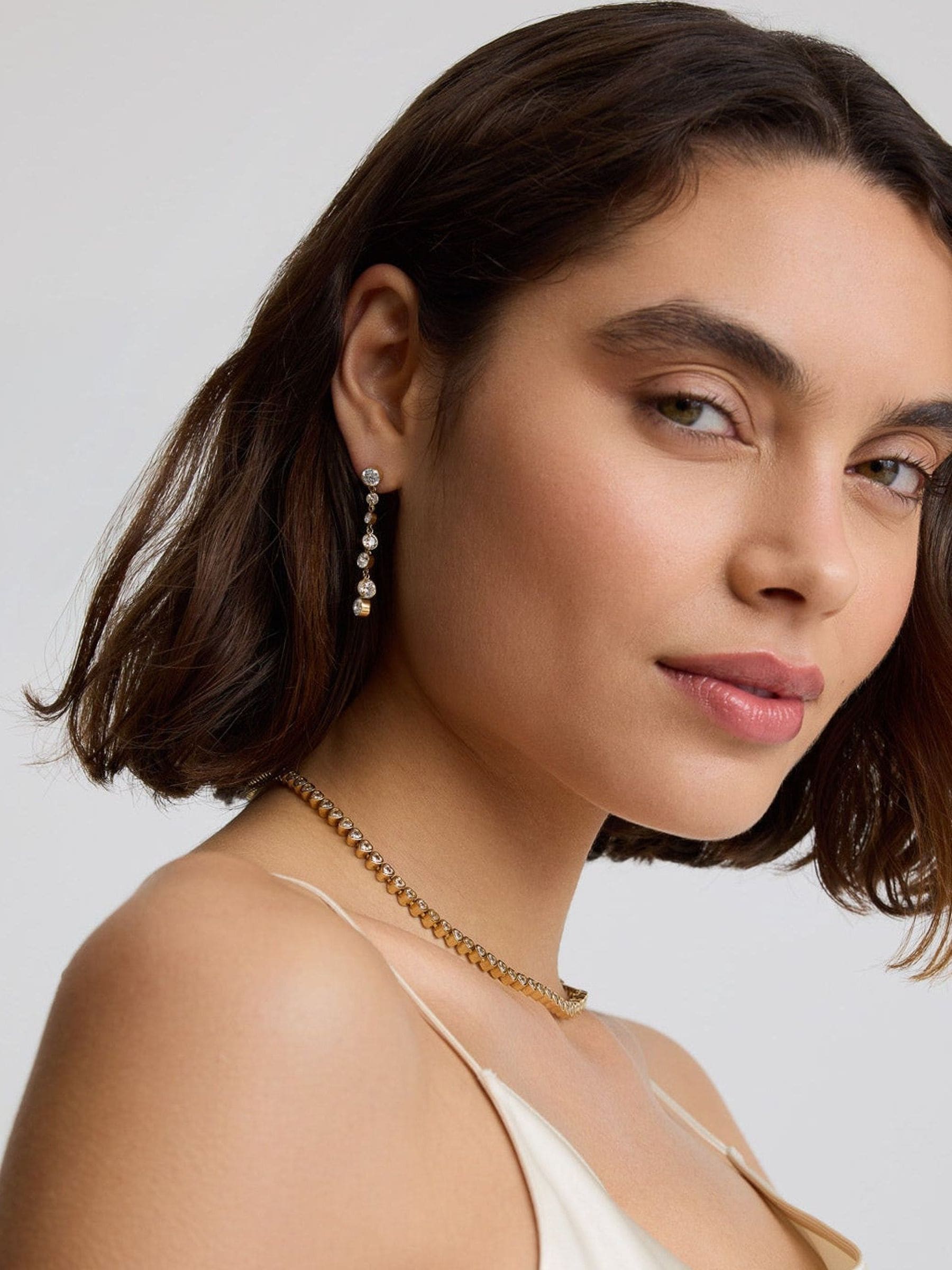 D.LOUISE gold tone waterproof drop earrings - British product