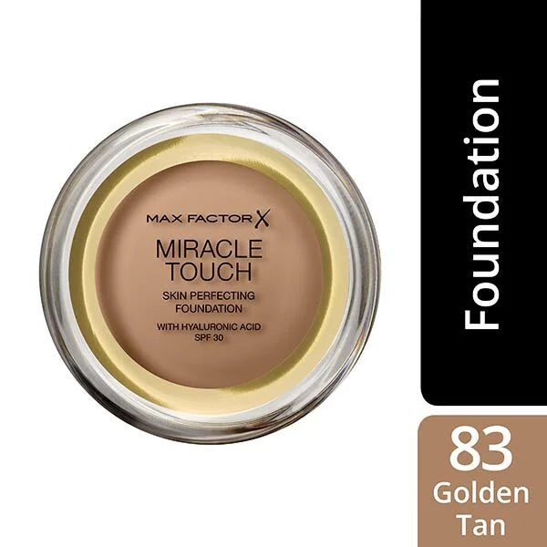 Max Factor Miracle Touch Foundation Golden Tan, importé du Royaume-Uni