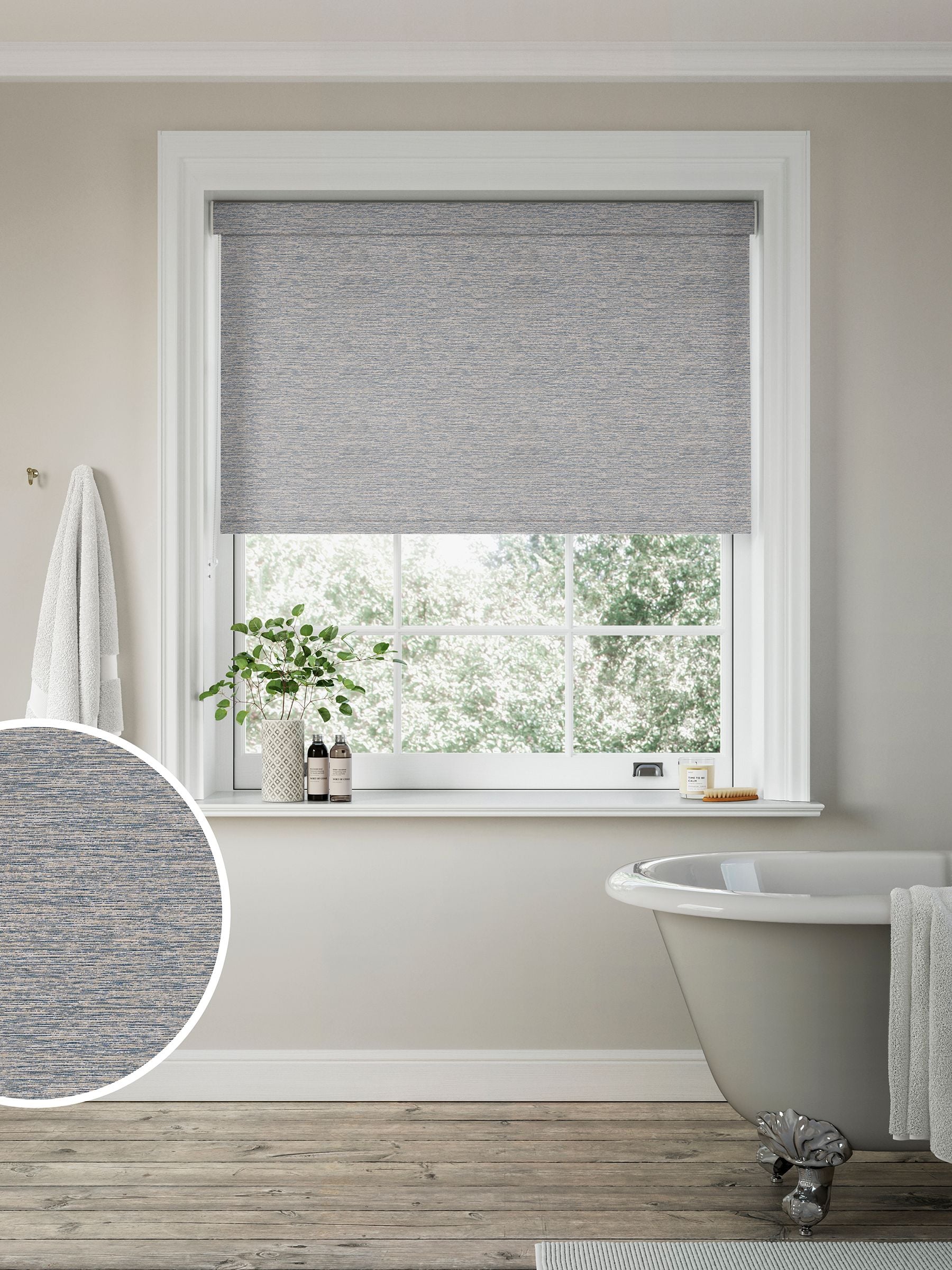 Next Newall roller blind teal blue - British product