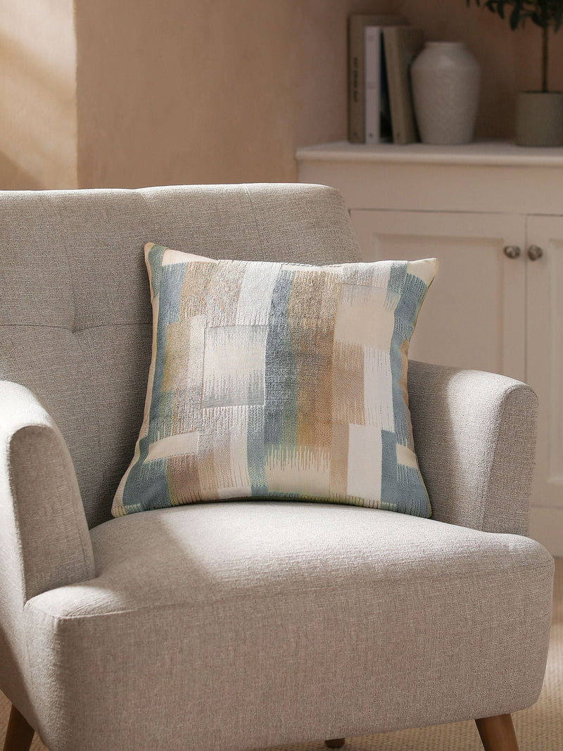 Cut velvet retro cushion black white 59cm - British product