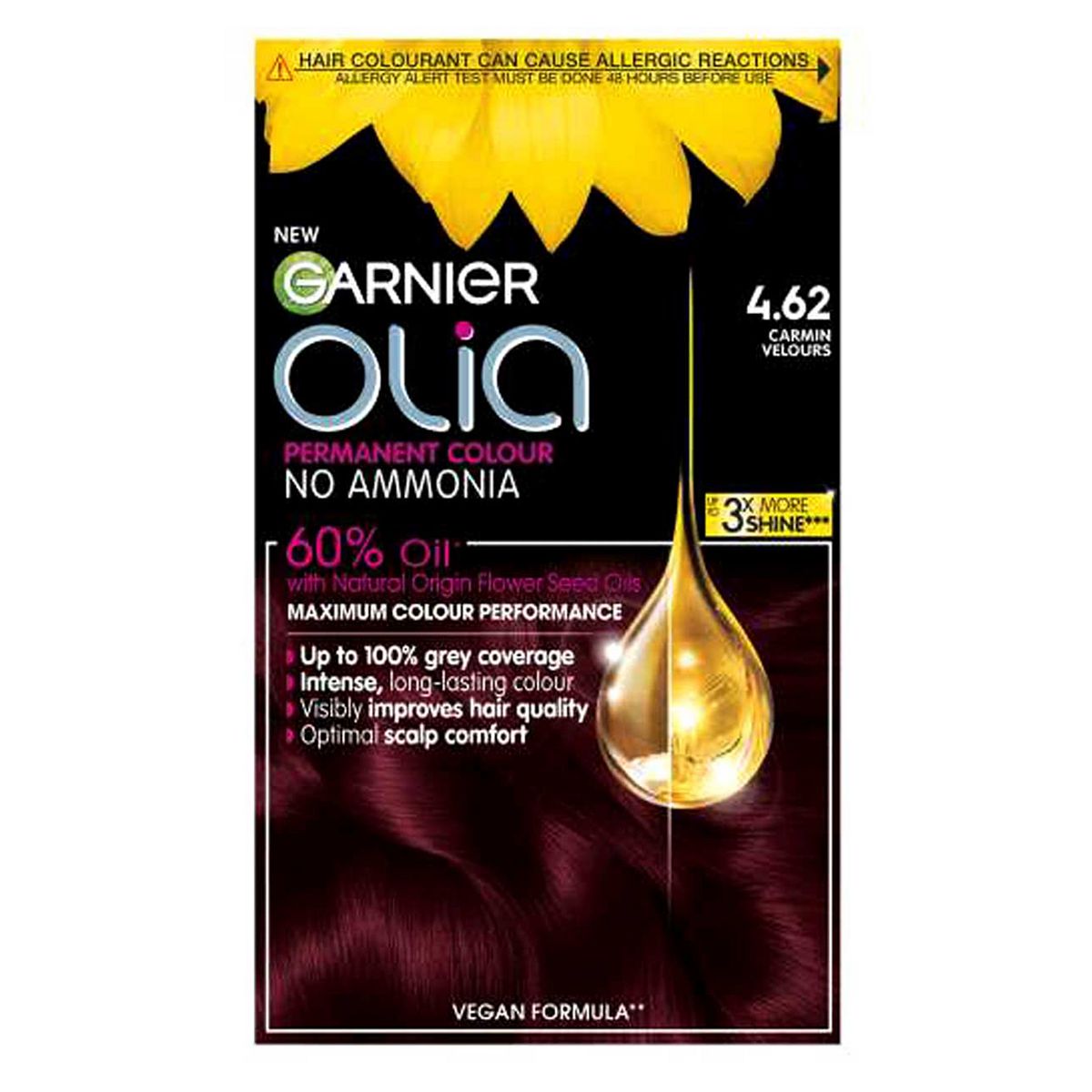 Garnier Olia 4.62 Dark Garnet Red No Ammonia Permanent Hair Dye GOODS Boots   