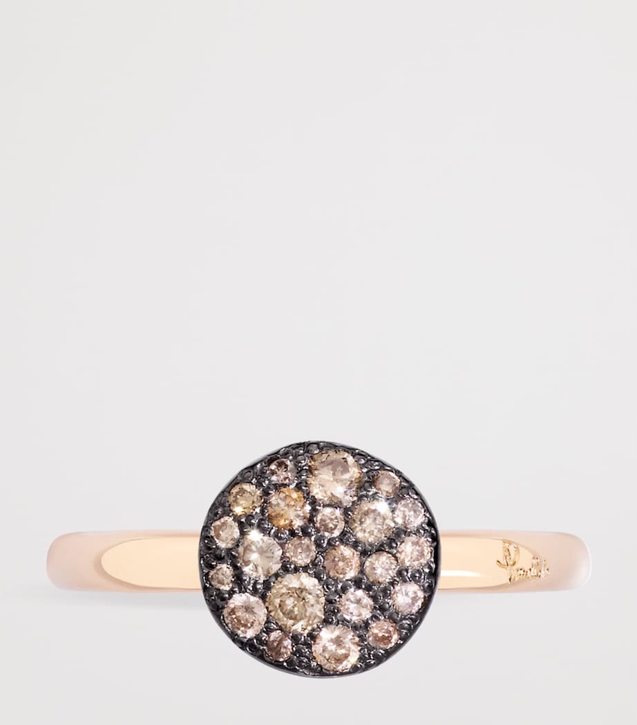 Pomellato Sabbia ring brown diamonds 18kt rose gold - British product