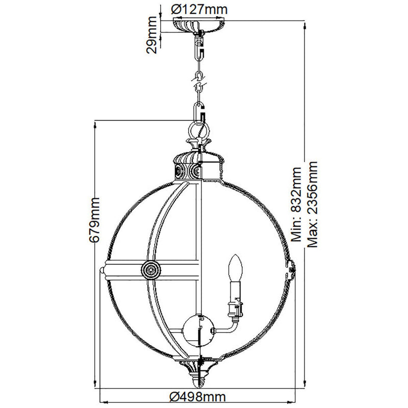 Feiss Adams 4 light pendant chandelier in 2 finishes - British product