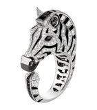 Boucheron white gold diamond onyx zebra ring, UK version