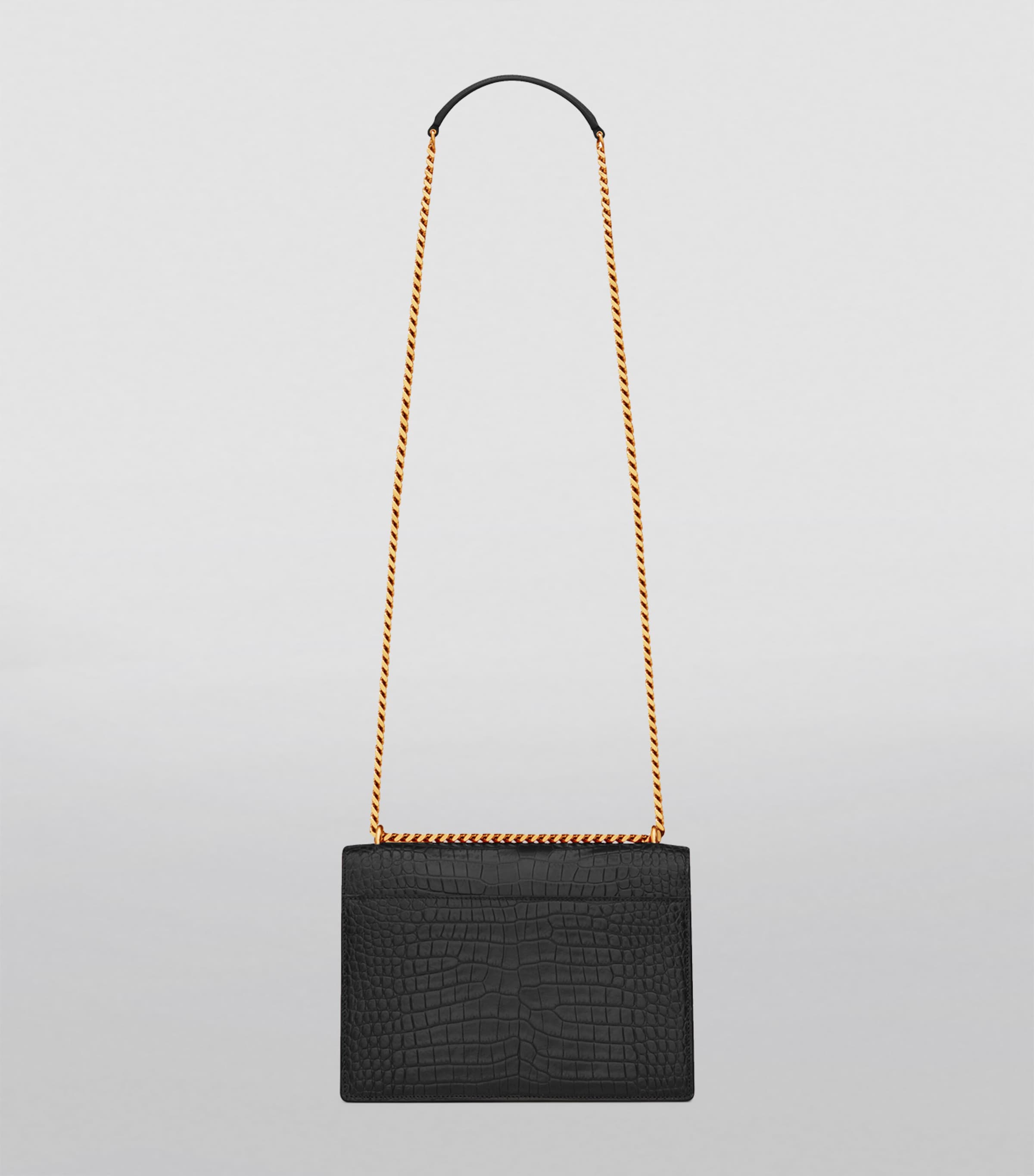 Saint Laurent croc-embossed shoulder bag medium Sunset - British product