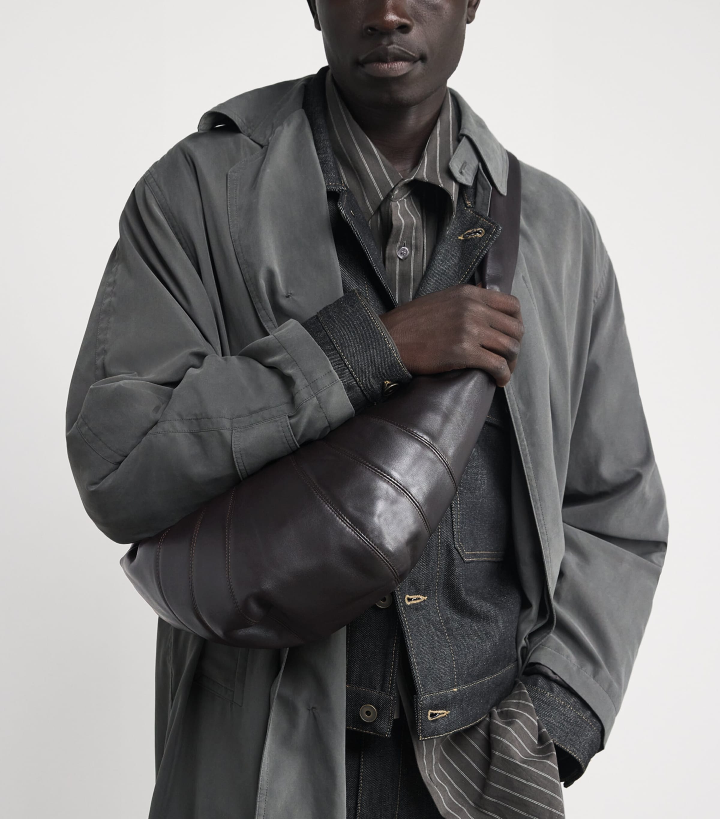 Lemaire medium grained leather croissant shoulder bag (British brand)