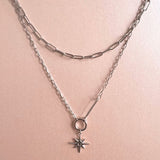 Luxe Tones double layer starburst pendant necklace (British brand)