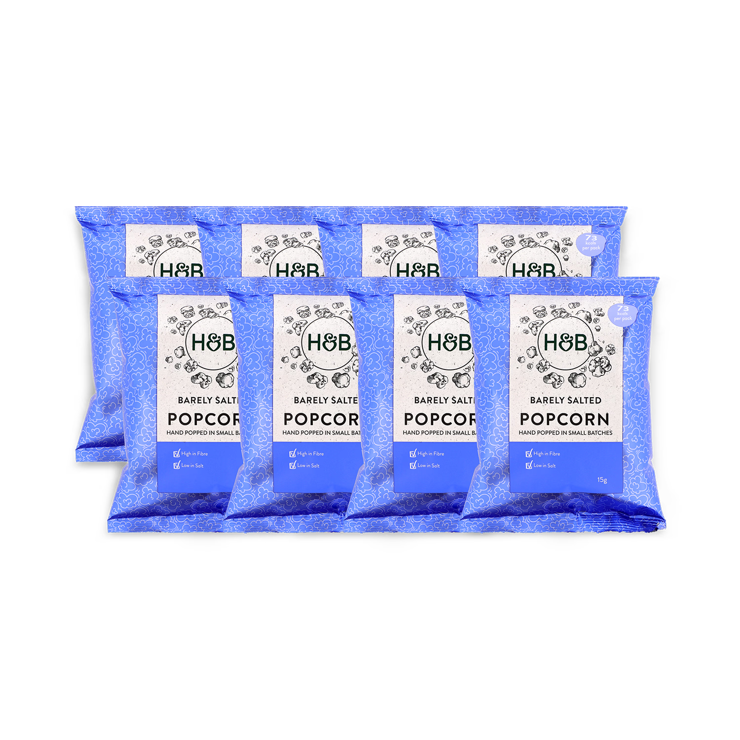 Holland & Barrett Barely Salted Popcorn 8 x 15g packs, UK version