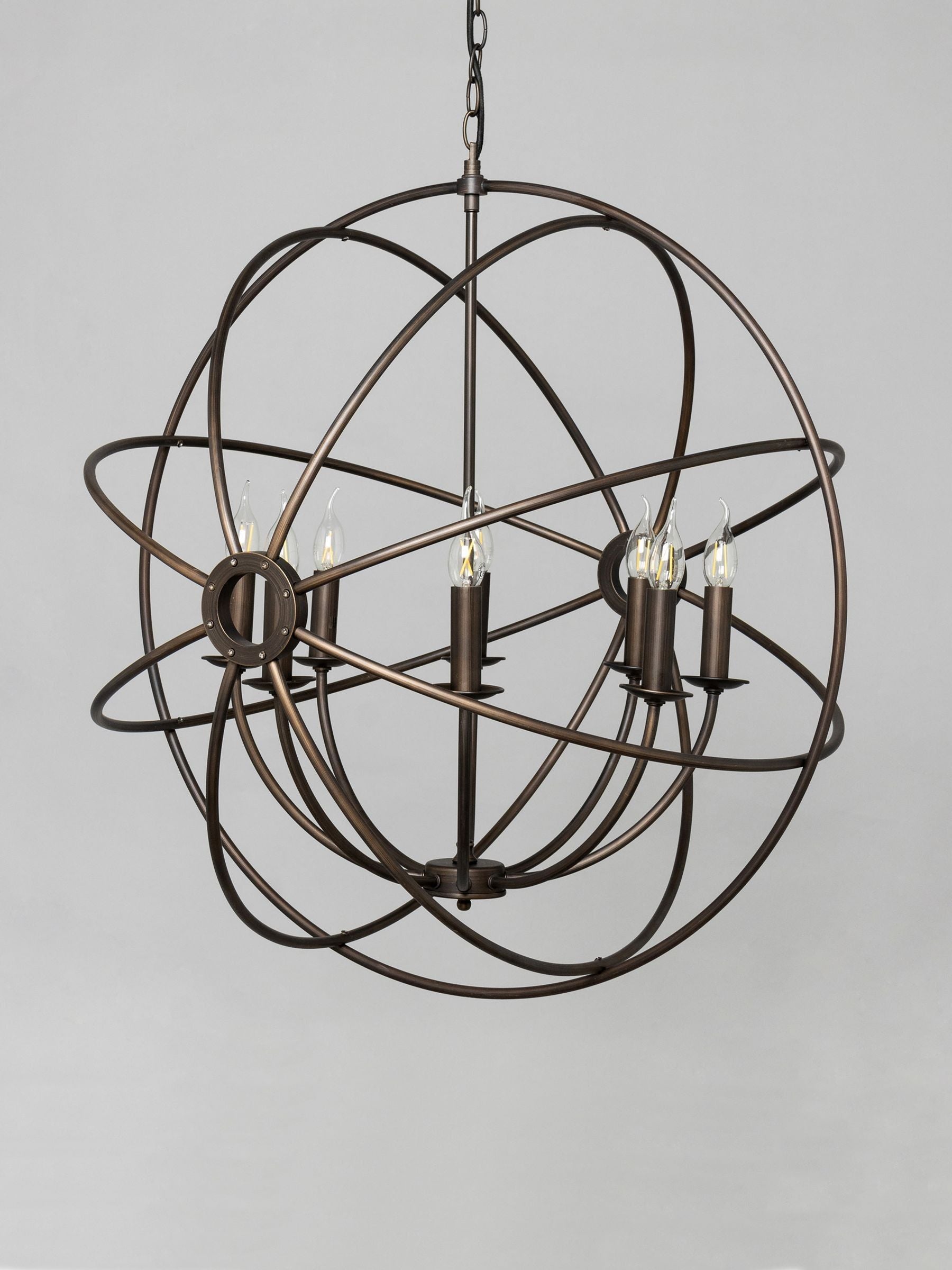 Plafonnier orb BHS Bronze Capri 8 lumières, version UK