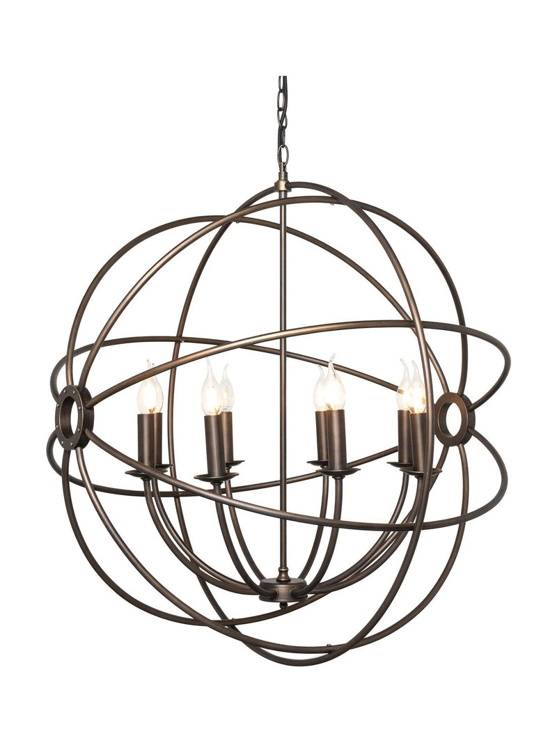 Plafonnier orb BHS Bronze Capri 8 lumières, version UK
