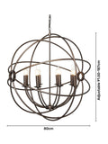 Plafonnier orb BHS Bronze Capri 8 lumières, version UK
