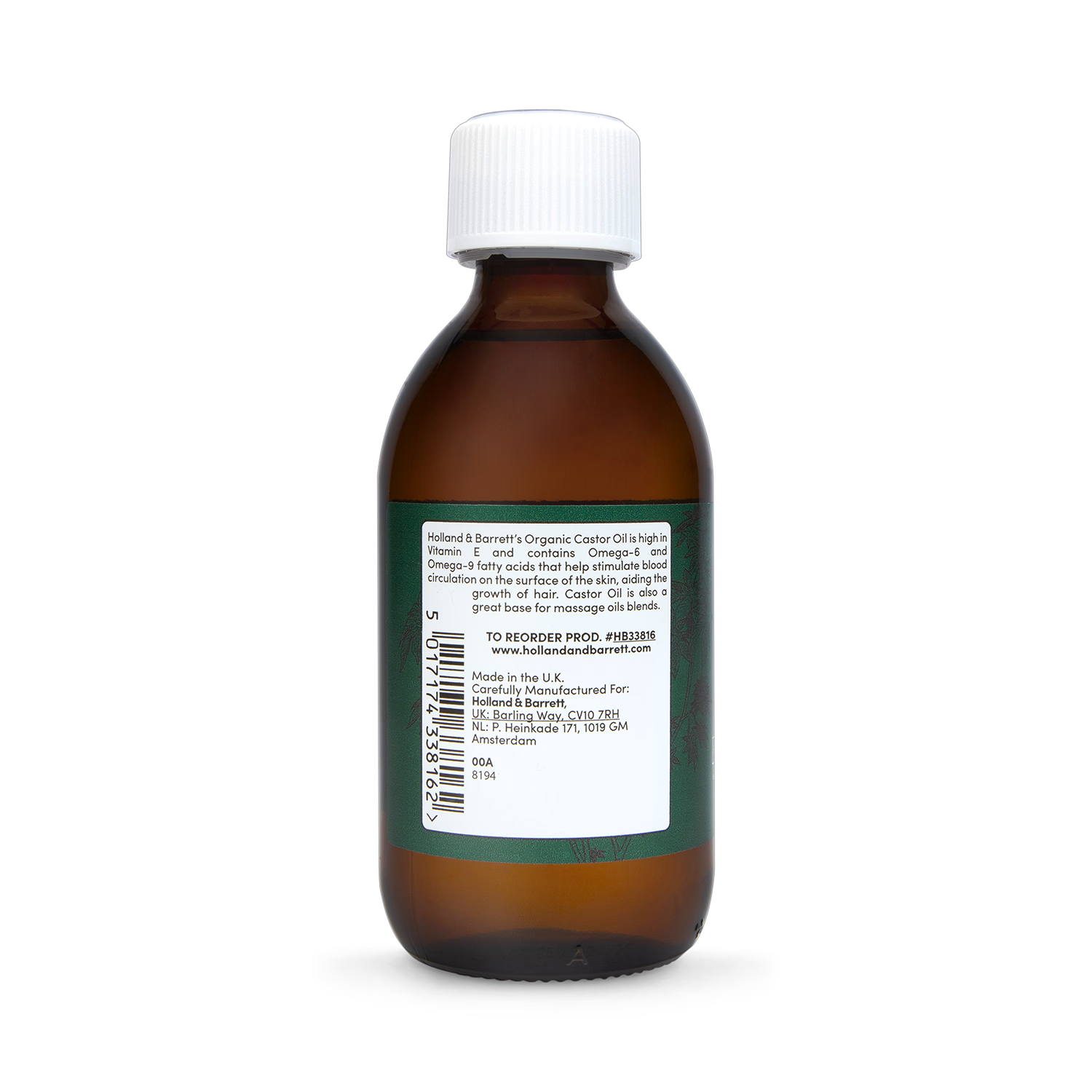 Holland & Barrett Castor Oil Cold-Pressed 250ml, UK version