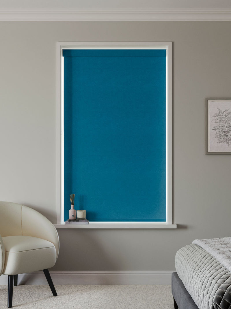Next Peacock Blue made to measure roller blind, UK version