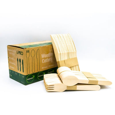 L-PRO Einweg-Holzbesteck-Set 250er Pack