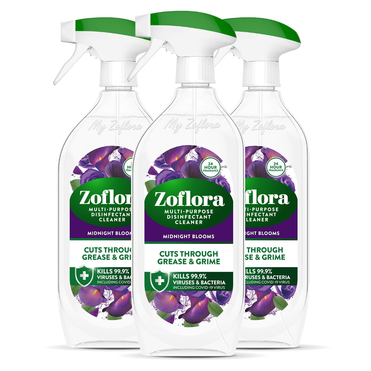 Zoflora Midnight Blooms Multi-Purpose Disinfectant Cleaner, 3 x 800ml GOODS Costco UK