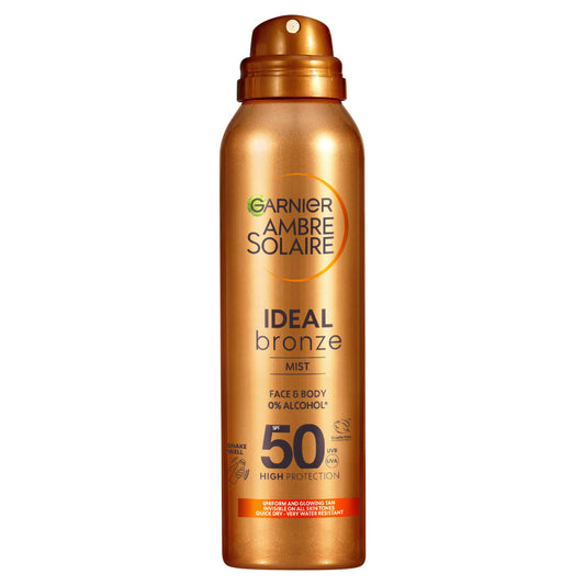 Garnier Ambre Solaire Ideal Bronze Tanning Mist For Face & Body SPF 50 150ml GOODS Sainsburys   