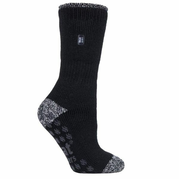 Heat Holders Ladies Thermal Socks with Grips 4-8 UK GOODS Superdrug Black (Juniper)  