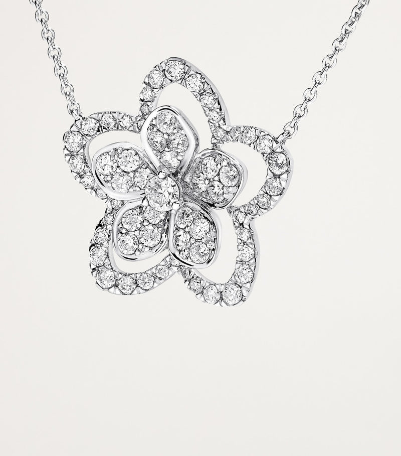 Graff Wild Flower white gold diamond necklace, imported from the UK