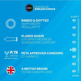 EXS textured condoms ribbed and dotted 12 pack (British brand)