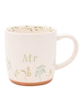 Widdop Mr & Mrs mugs with wildflower illustration - British product
