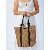 SVNX large beach tote bag beige with knot detail (British brand)