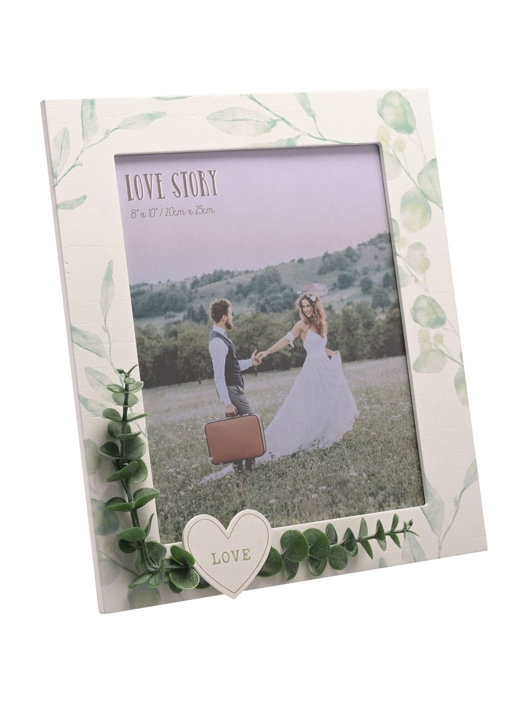 Widdop white photo frame with leaves 8x10 - British product
