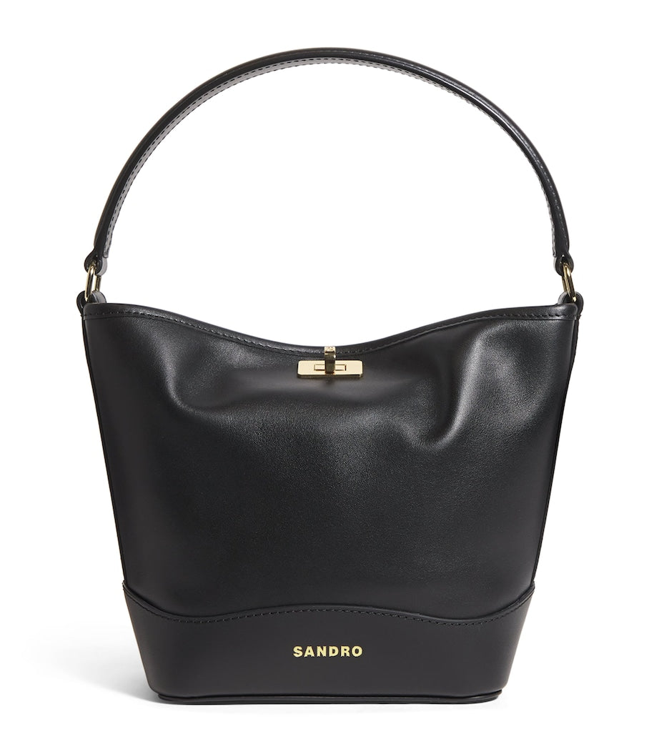 Sandro Paris small leather bucket bag, UK version