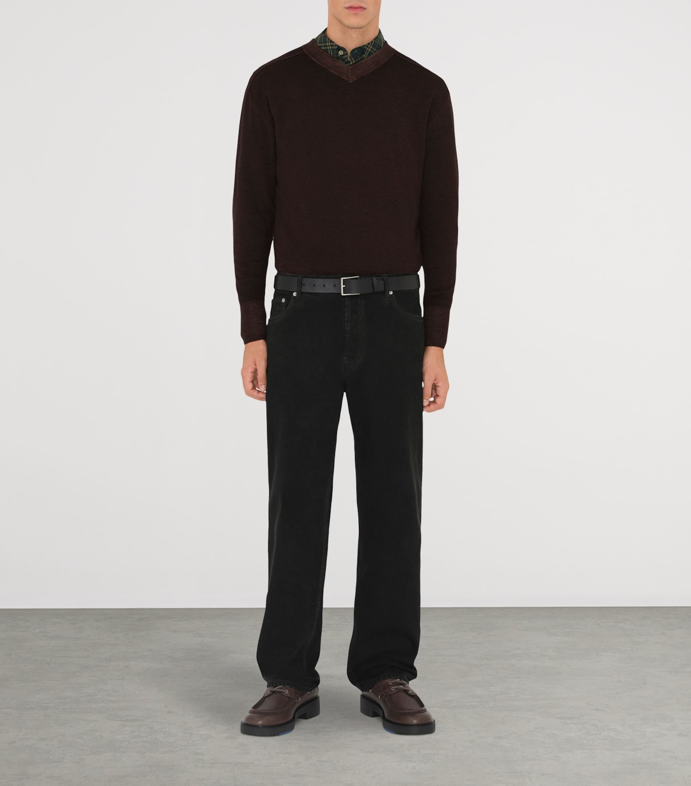 Burberry check-embossed calf leather belt - British product