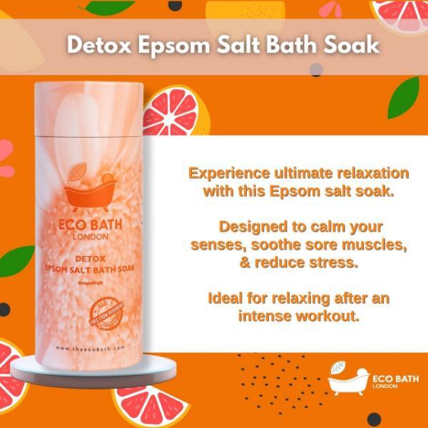 Eco Bath grapefruit Epsom salt soak 1kg, imported from the UK