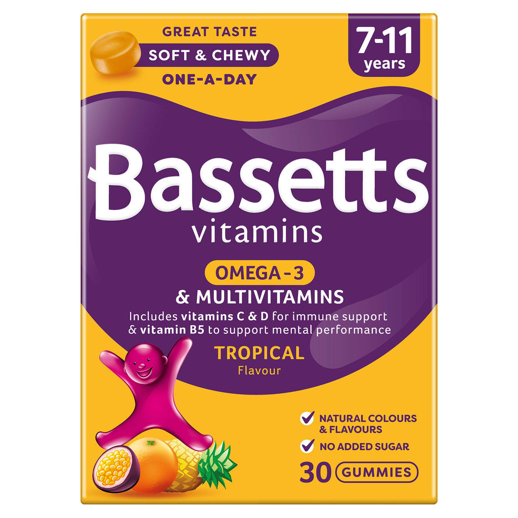 Bassetts Vitamins Omega-3 & Multivits 7-11 Soft & Chewies x30