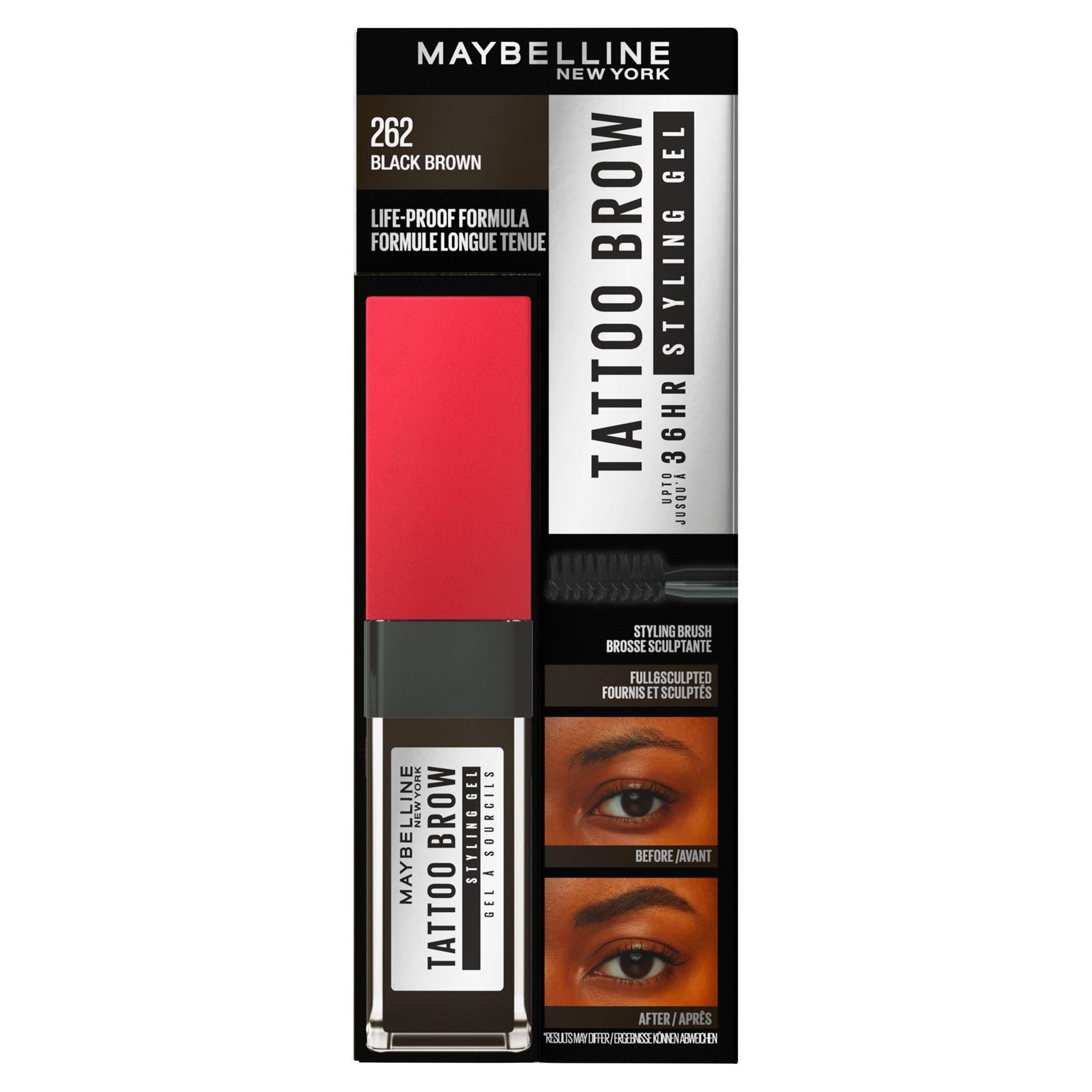 Maybelline Tattoo 36hr Black Brown Brow Gel GOODS Sainsburys   