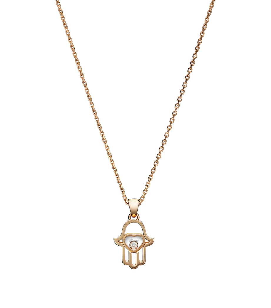 Chopard rose gold diamond Good Luck necklace 42cm, UK version