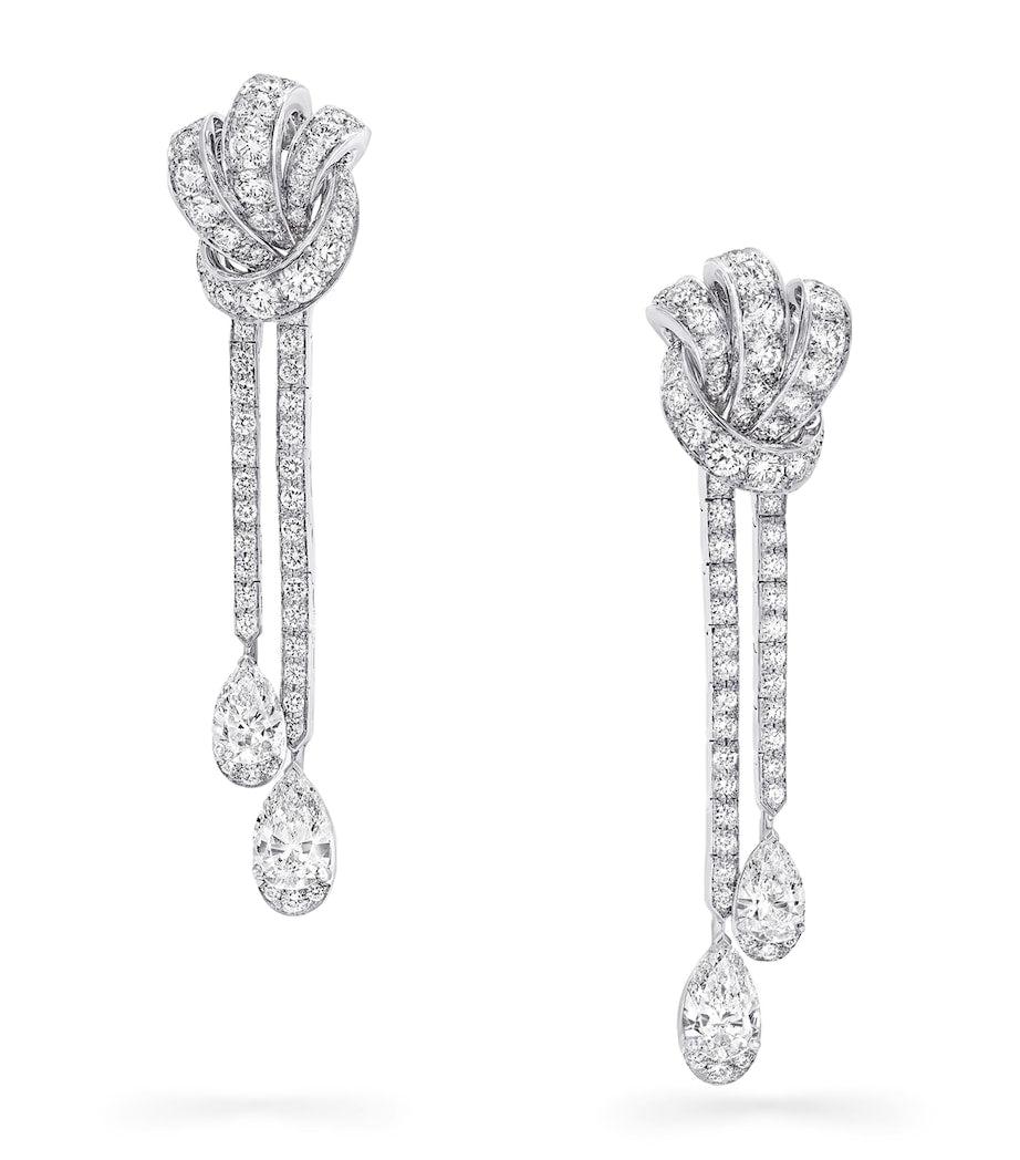 Graff white gold diamond bow earrings (British brand)
