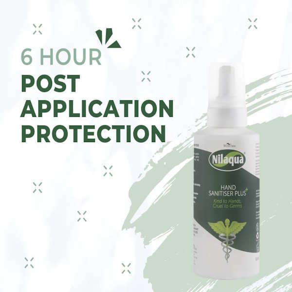 Nilaqua 90ml foaming hand sanitiser alcohol-free, imported from the UK