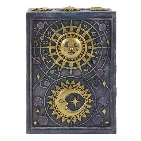 Something Different Resin Storage Box Sun Moon Design 14cm (British brand)