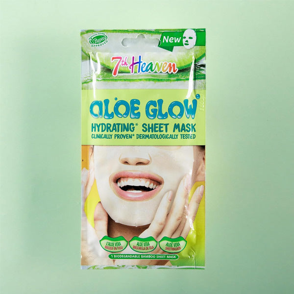 7th Heaven Aloe Glow Hydrating Sheet Mask, UK version