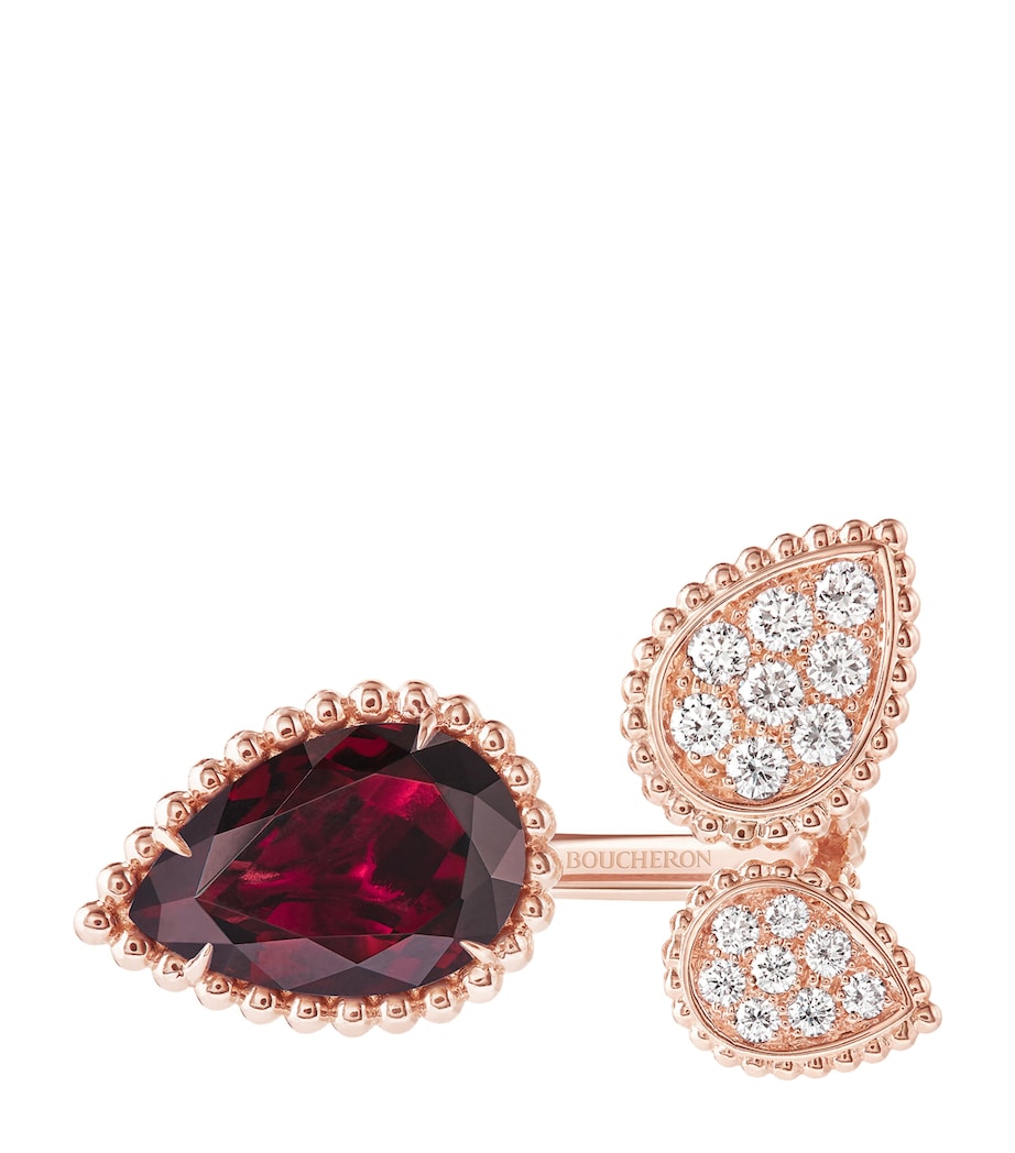 Boucheron Serpent Bohème ring rose gold diamond garnet (British brand)