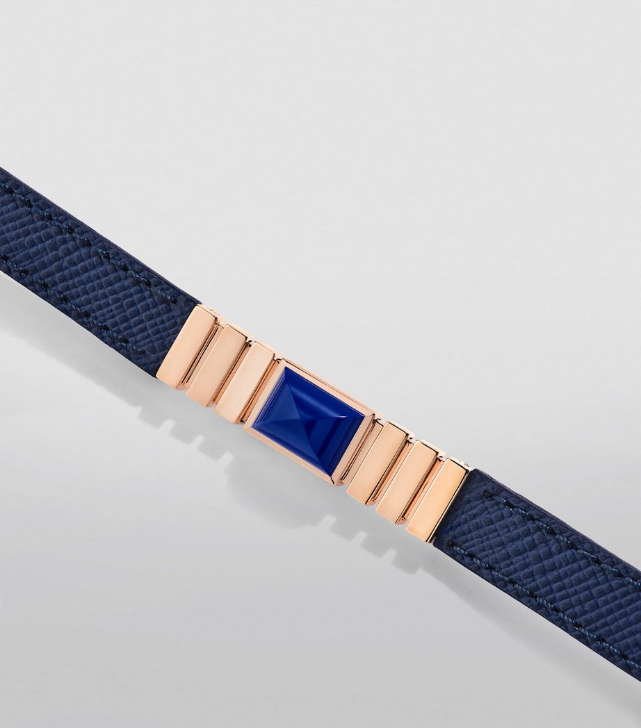 Marli New York UNII bracelet rose gold saffiano leather (British brand)