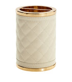 Riviere Quilted leather toothbrush holder with gold-plated brass - British product