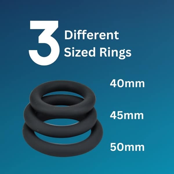 Loving Joy thick silicone cock rings 3 pack grey, UK version