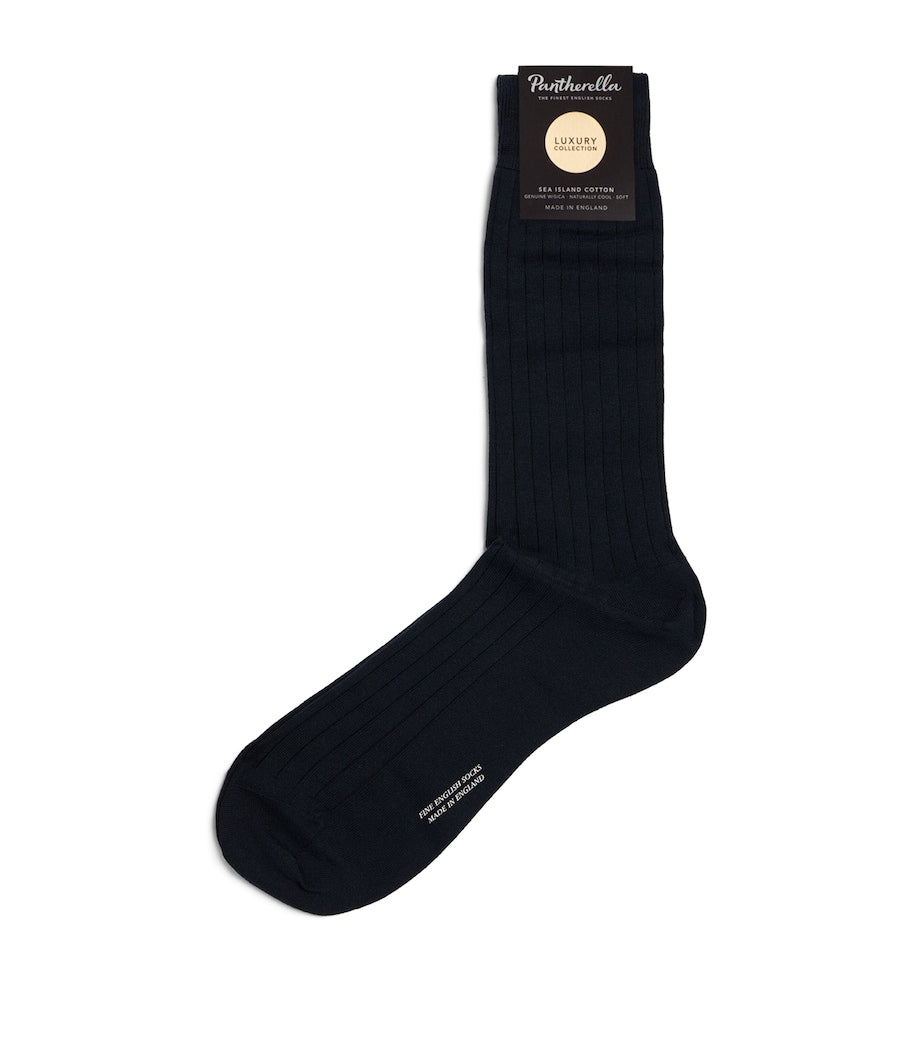 Pantherella ribbed cotton socks (British brand)